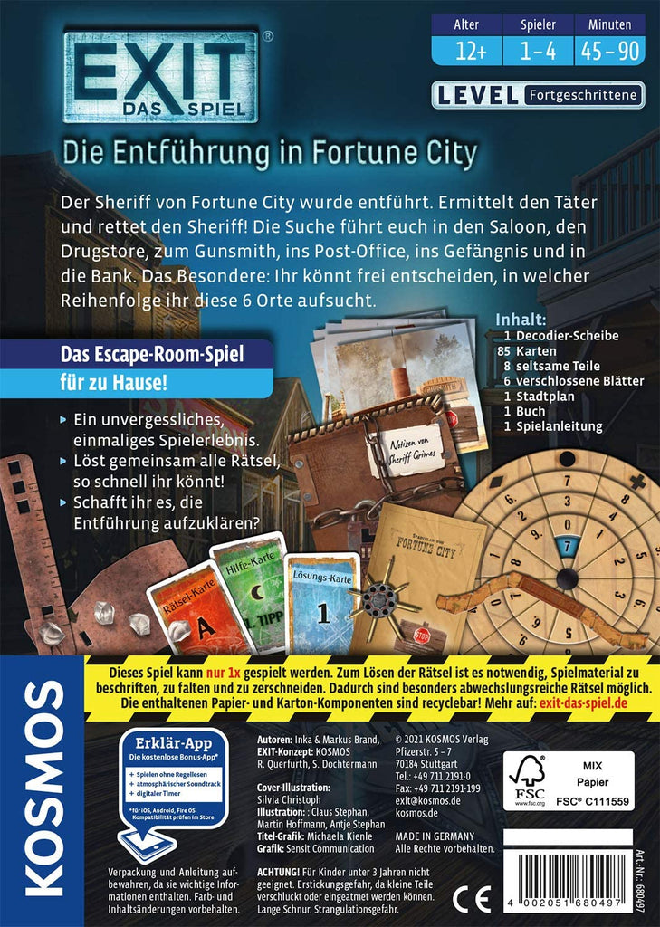 Spiel - Exit: Die Entführung in Fortune City (F) - Kosmos