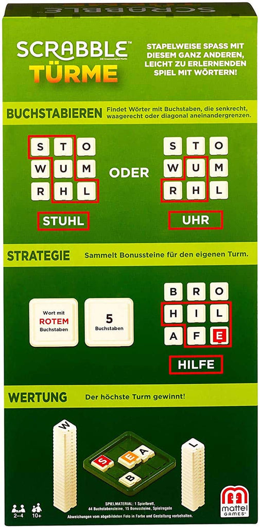 Spiel - Scrabble Türme          - Mattel