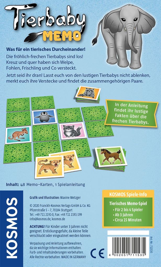 Spiel - Tierbaby Memo ´ - Kosmos