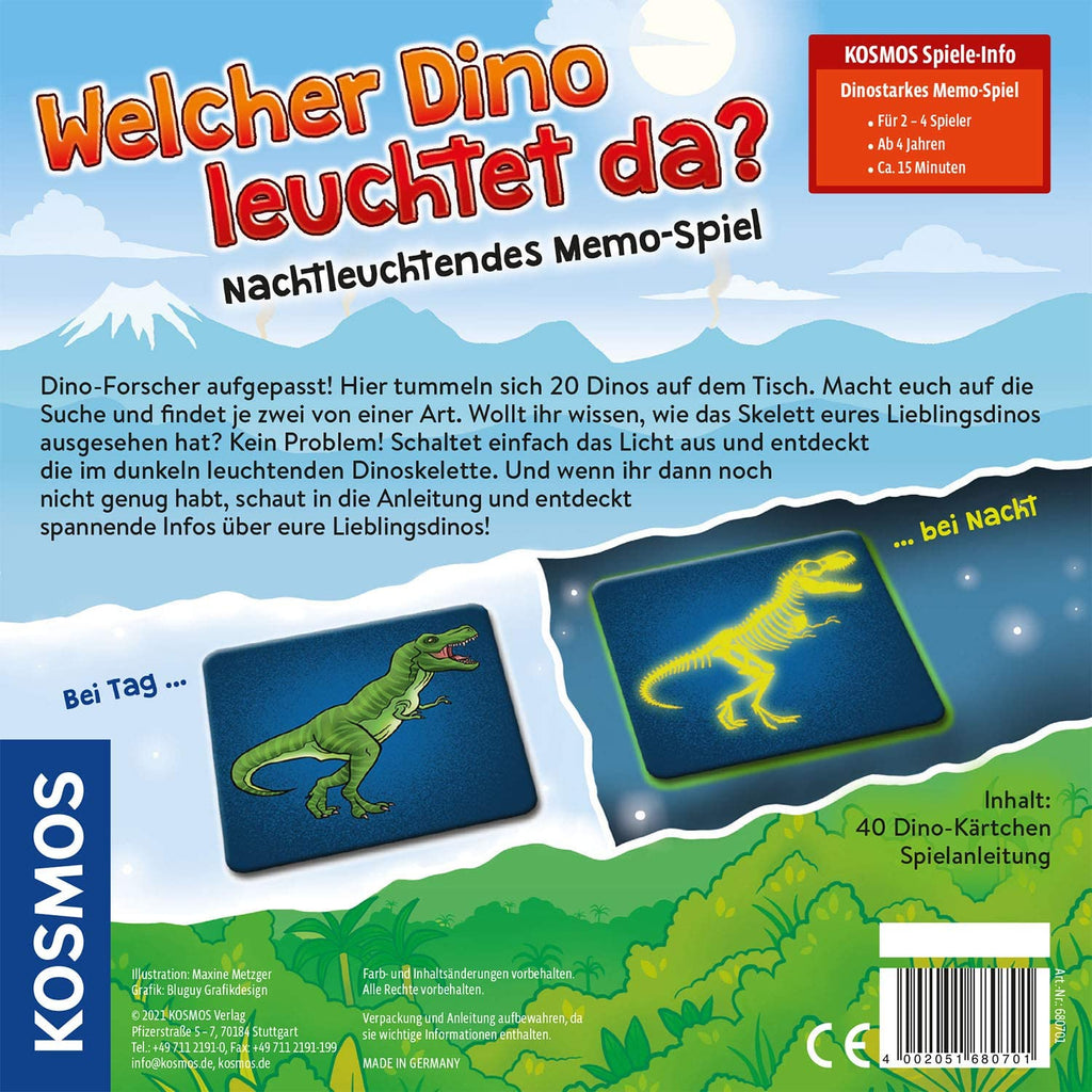 Spiel - Welcher Dino leuchtet da? - Kosmos