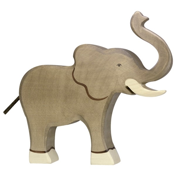 Spielfigur - Elefant Rüssel oben - Holztiger