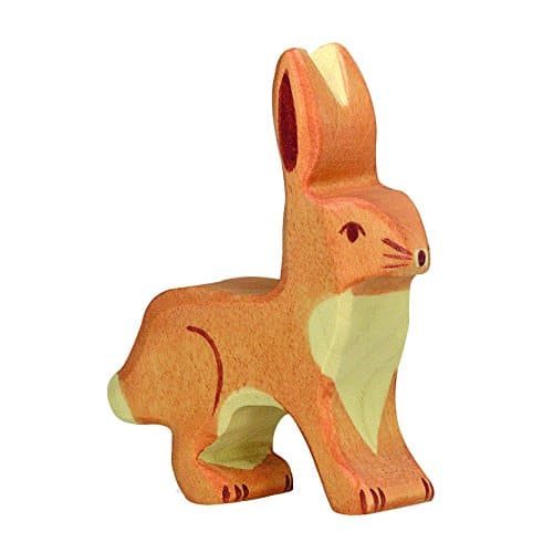 Spielfigur - Hase Ohren hoch - Holztiger