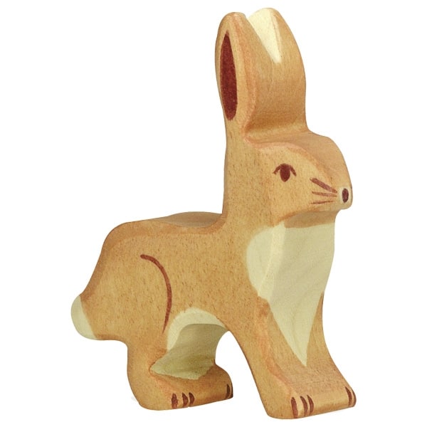 Spielfigur - Hase Ohren hoch - Holztiger