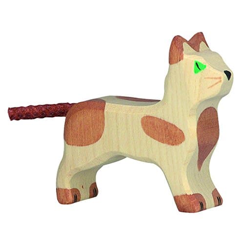 Spielfigur - Katze klein stehend - Holztiger