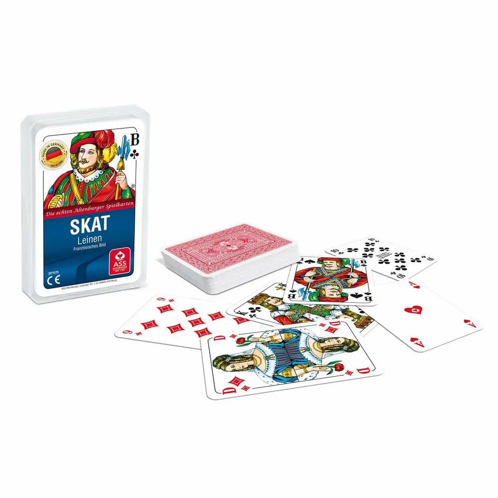 Skatspiel französisch ASS blau Etui langlebig