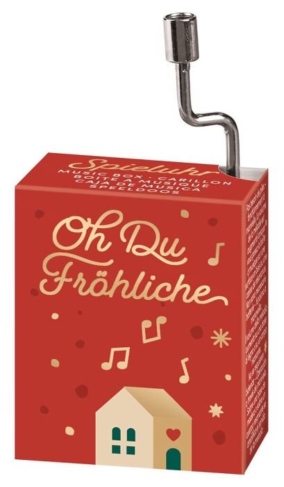 Mini-Spieluhr Handkurbel mit Weihnachtsmelodie
