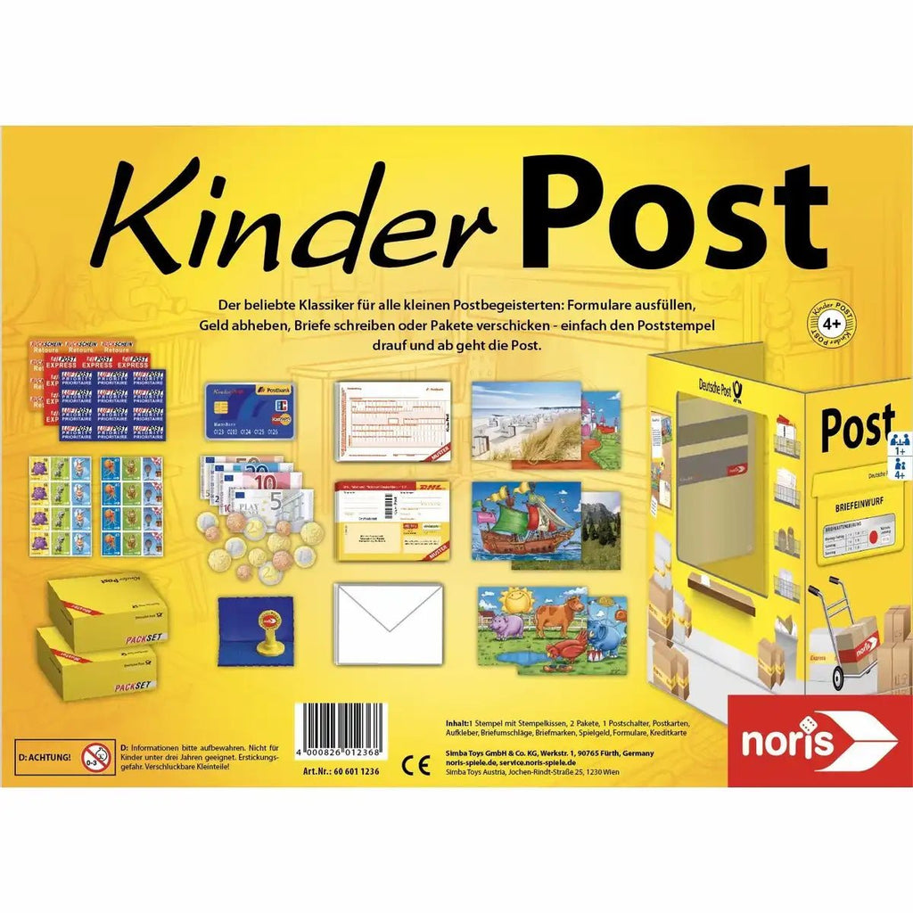 Kinder-Post Noris mit Briefmarken und Umschlägen