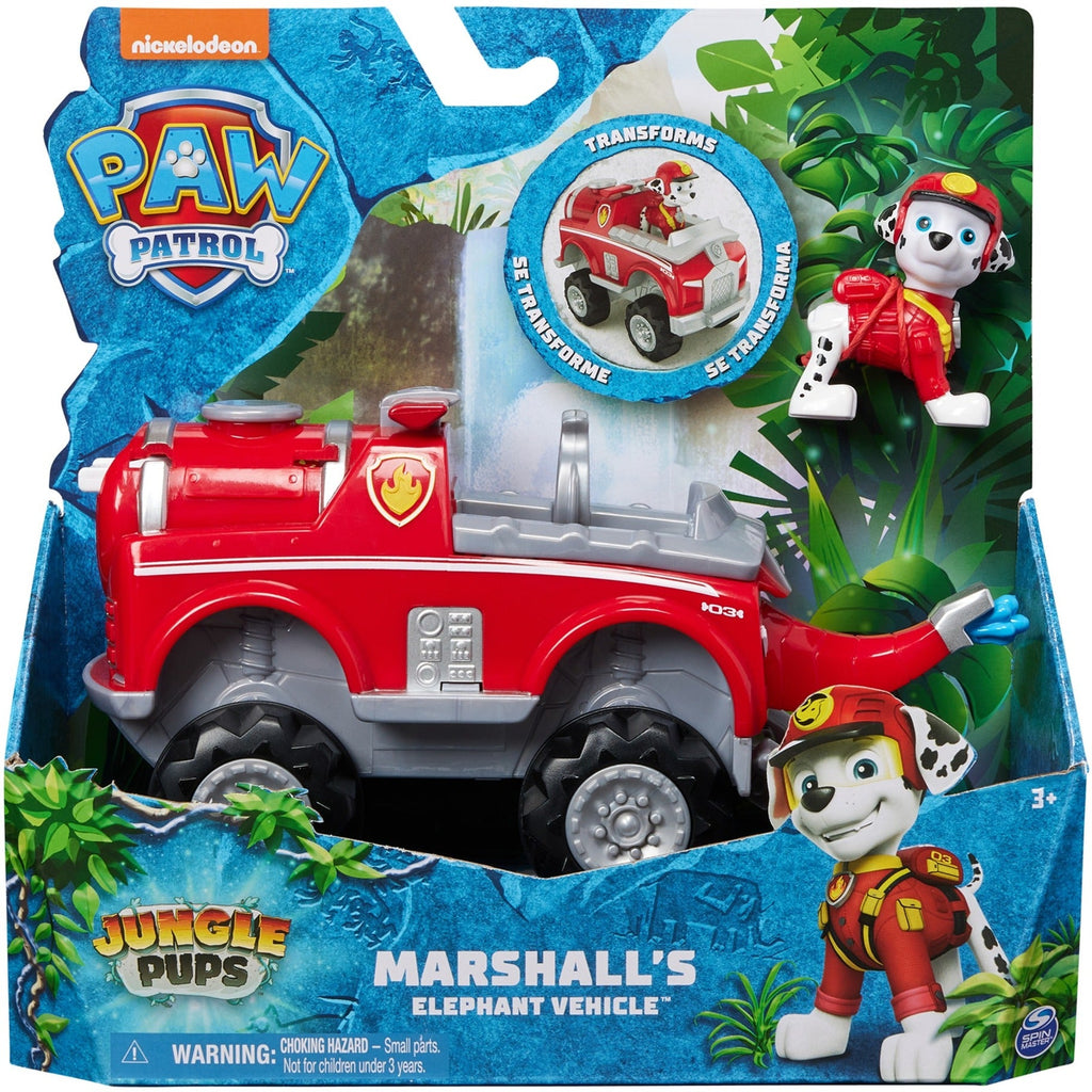 Spin Master Paw Patrol - Jungle Pups Elefanten - Fahrzeug mit Marshall - Figur - Amigo