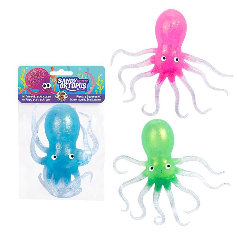 Squeezy - Glitzer Oktopus, 3 - fach sortiert - Trendhaus