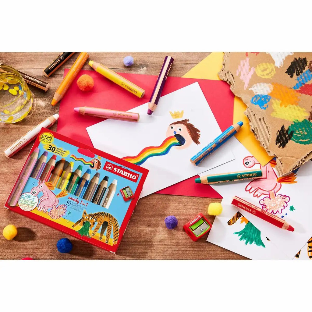 STABILO 3in1 Buntstifte 10er Pack für vielseitigen Malspaß