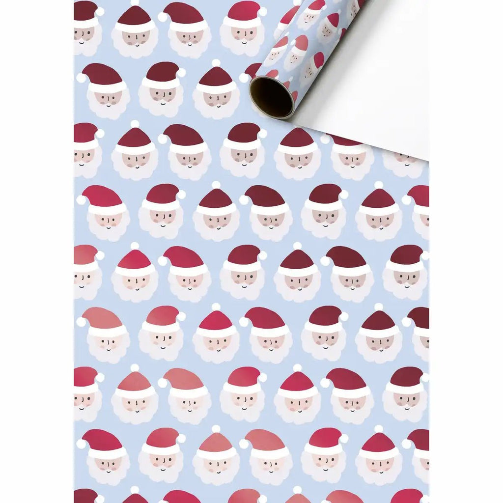 STEWO Geschenkpapier Claus mit Weihnachtsmann-Motiv auf Hellblau
