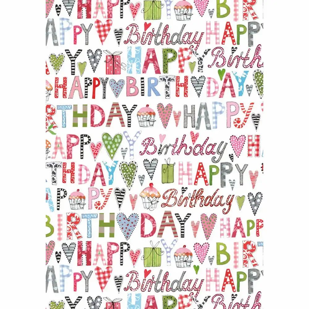 STEWO Geschenkpapier Svea mehrfarbig 70x200 cm Happy Birthday
