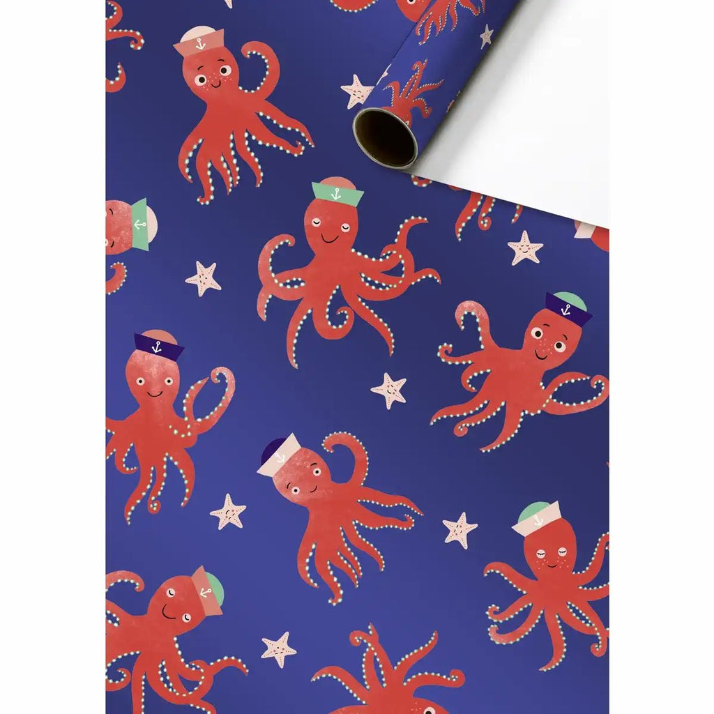 STEWO Geschenkpapier Toffy blau 70x150 cm Kraken Motiv
