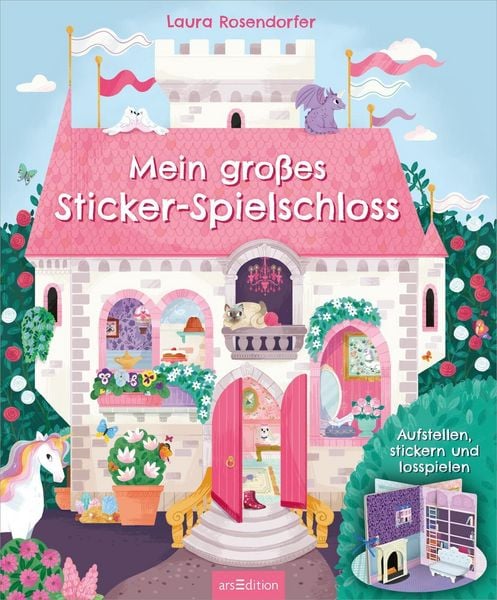 Sticker-Spielbuch mit Schlossmotiven und dreidimensionalen Räumen
