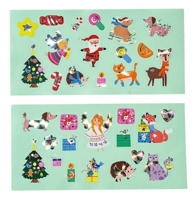 Weihnachtsfreunde Stickerrolle holografische Motive
