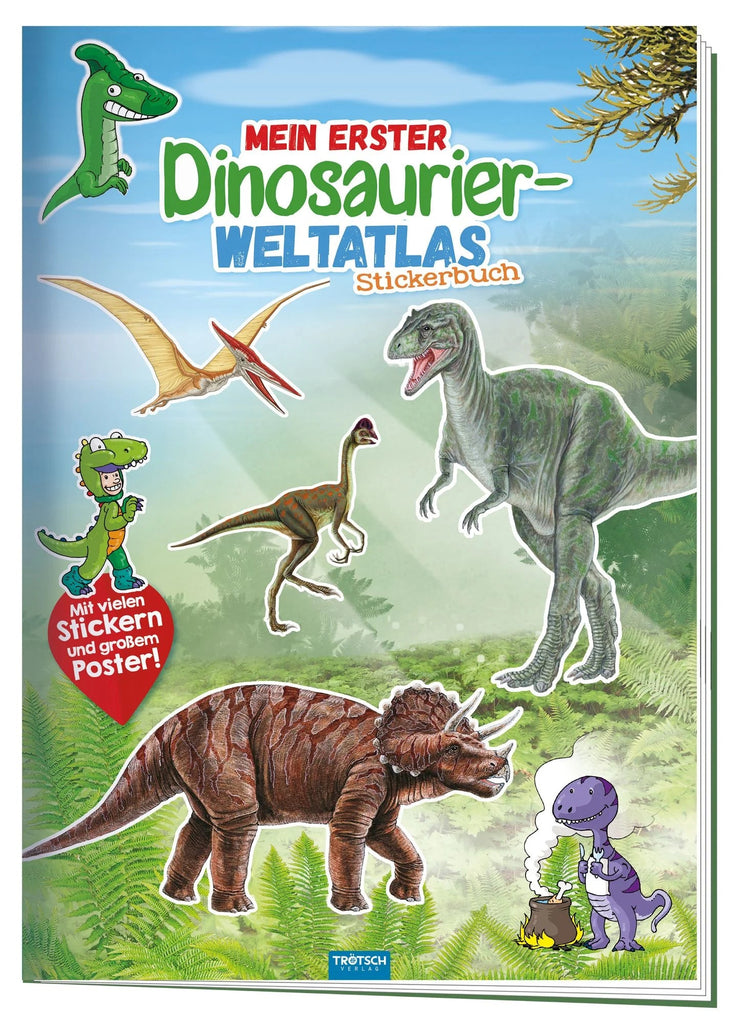 Trötsch Stickerbuch Mein erster Dinosaurier Weltatlas für Kinder