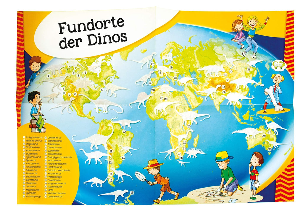 Stickerbuch - Mein erster Dinosaurier Weltatlas: Lernbuch - Idena