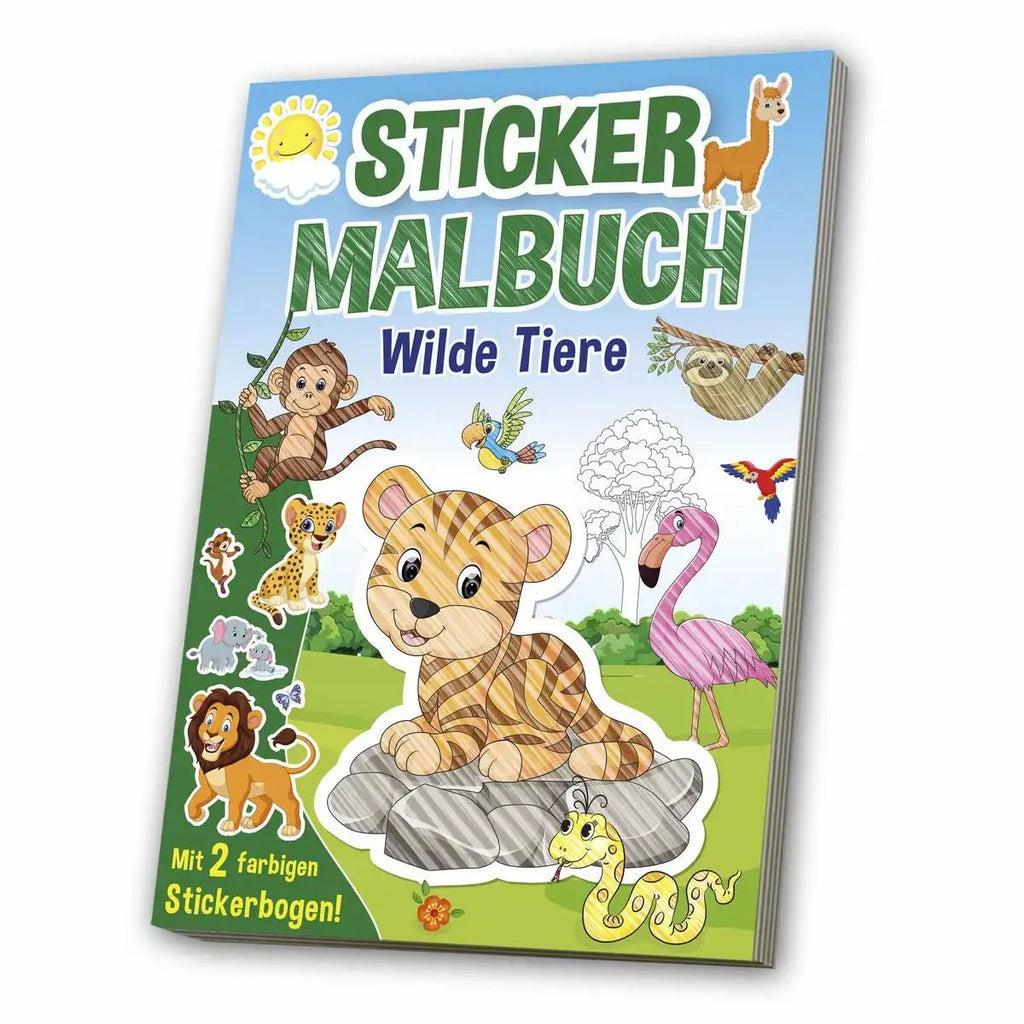 Sticker Malbuch Wilde Tiere A4 mit über 200 Stickern ab 3 Jahren
