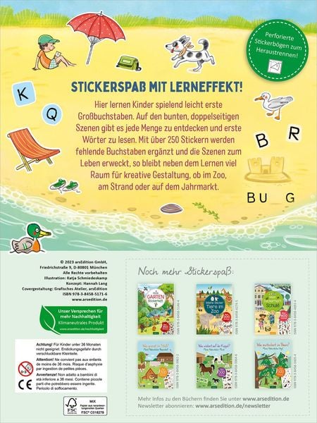 Stickern & Lernen - Großbuchstaben - Ars Edition