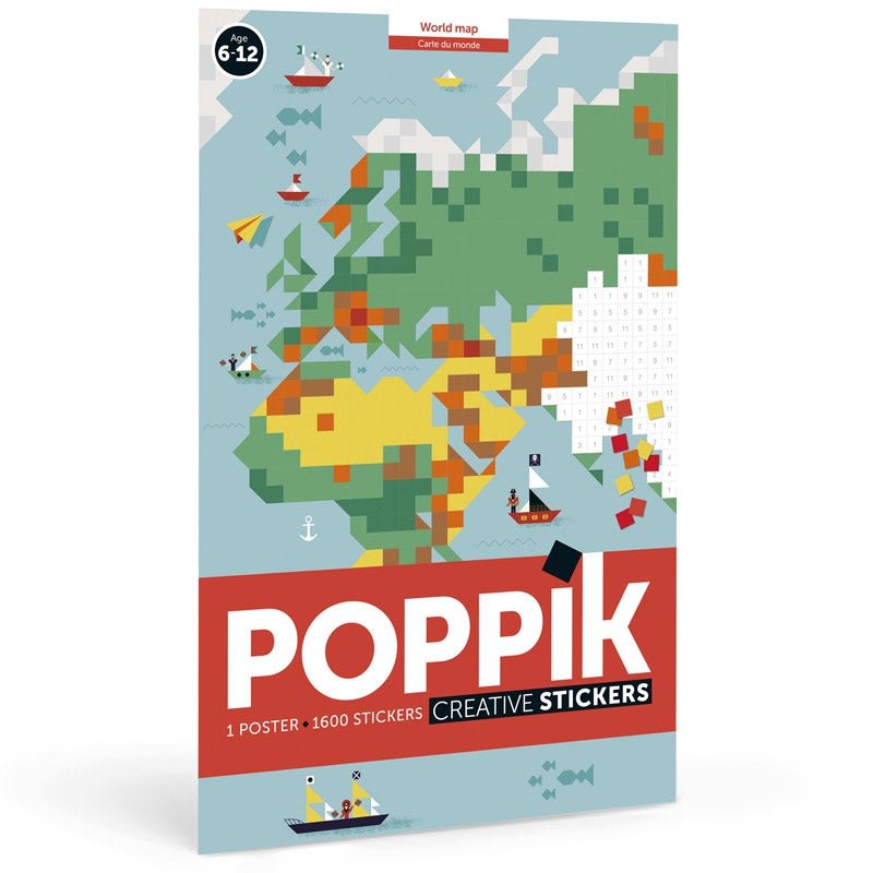 Stickerposter (1 Poster + 1600 Sticker) / Weltkarte - POPPIK