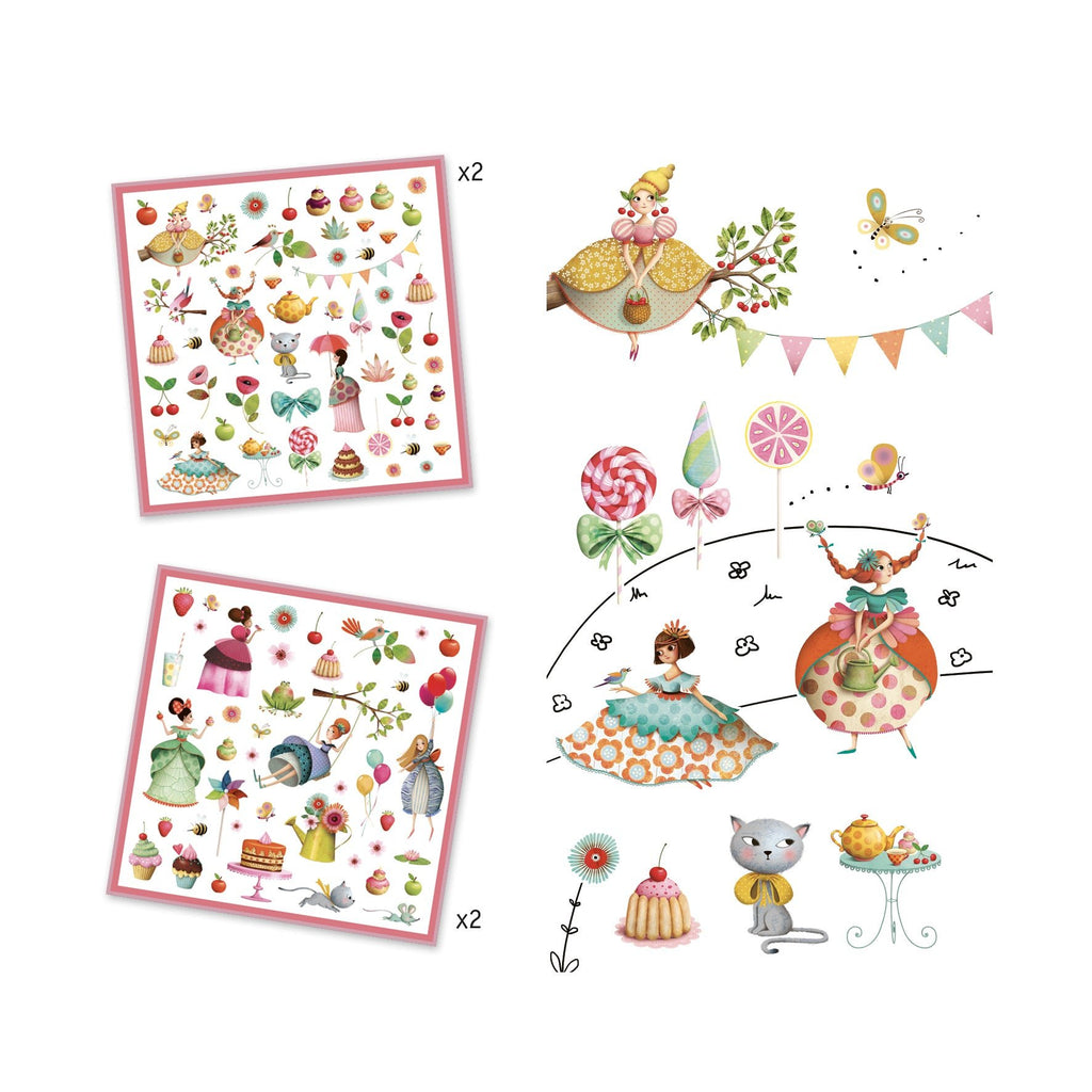 Stickerset - Princess Tea Party   - Djeco