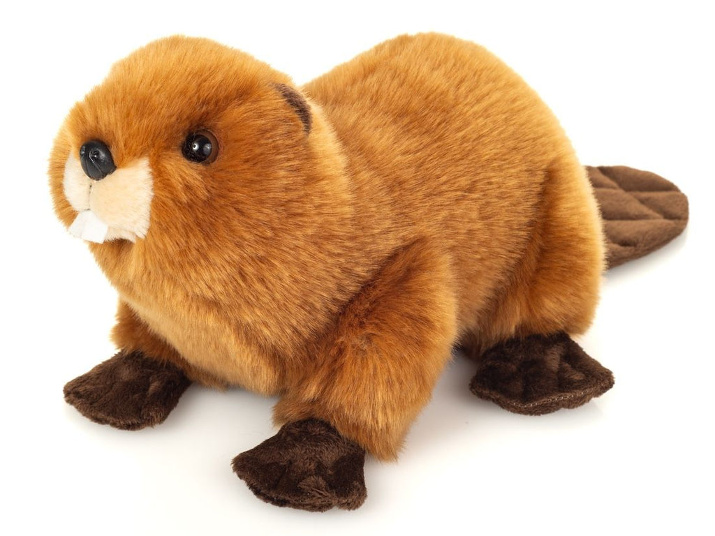 Biber Kuscheltier 28 cm Plüschtier rotbraun mit Schneidezähnen
