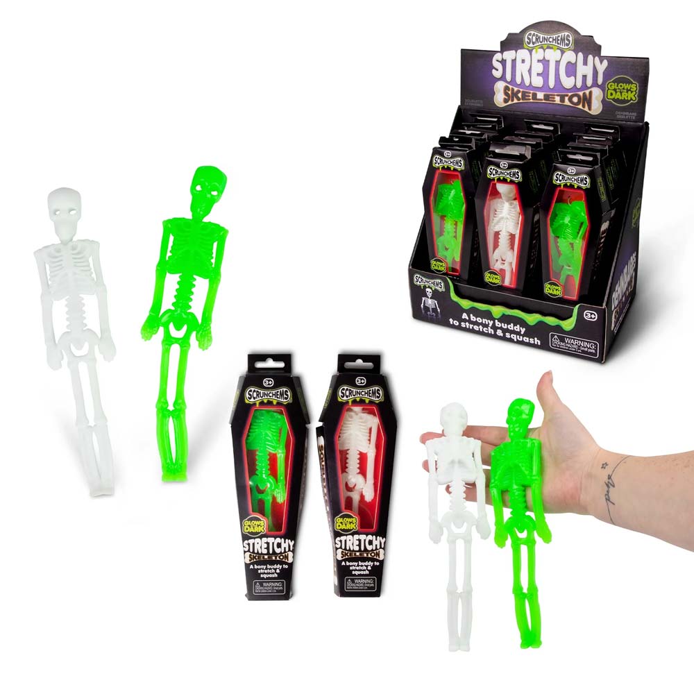 Stretchy Squish Skelett SQ547 mit Glow-in-the-Dark Effekt
