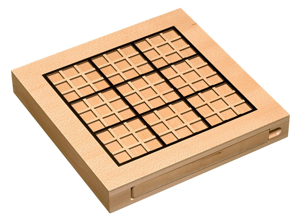 Sudoku Holzspiel mit Zahlenchips und Aufbewahrungsfach, FSC zertifiziert