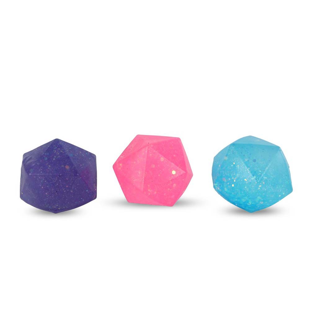 Glitzernder Squishy-Diamant in Pink und Blau
