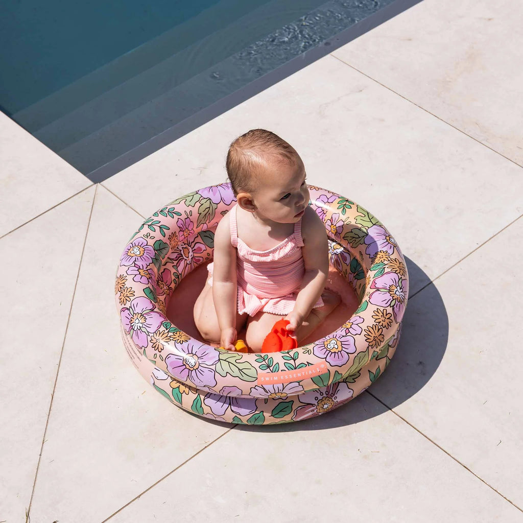 Swim Essentials Baby Pool Blossom Ø 60 cm, bunt, für Babys von 0–1 Jahr