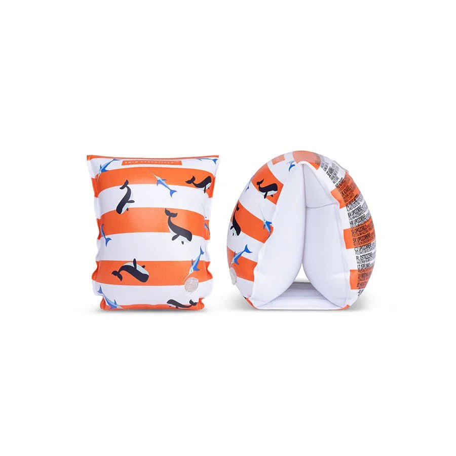 Swim Essentials Schwimmflügel Ocean Stripes 0–2 Jahre mit Wal-Motiv