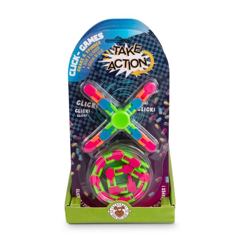 Spielzeug zum Klicken & Drehen – Snake und Spinner Kombi