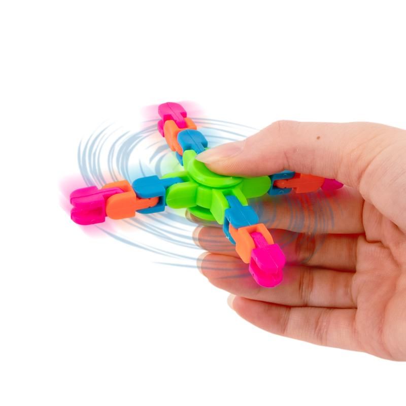 Handspinner und Snake-Spiel – sortiert in Pink-Grün oder Blau-Rot