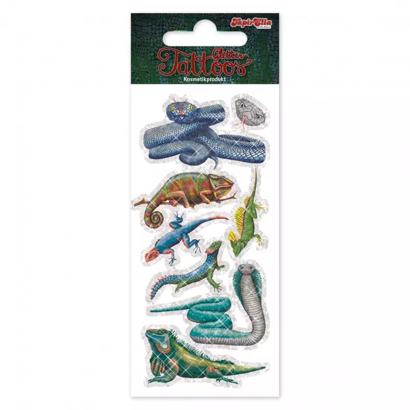 TapirElla Glitter-Tattoo Reptilien mit bunten Glitzer-Motiven
