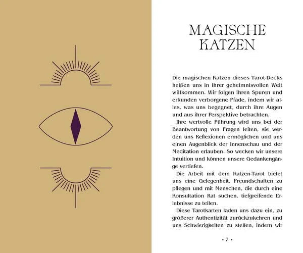 Mystisches Katzen-Tarotdeck – moderne Illustration
