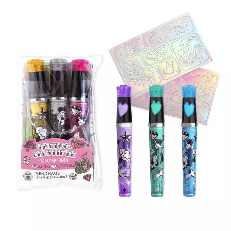 Tattoo Studio Gelstifte Glitzer 3er - Set - Trendhaus