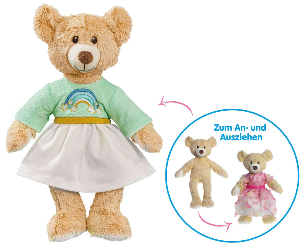 Teddy "Rainbow", 42 cm, mit Kleidchen - Heless