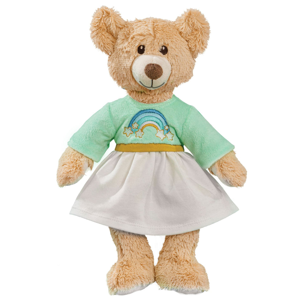 Teddy "Rainbow", 42 cm, mit Kleidchen - Heless