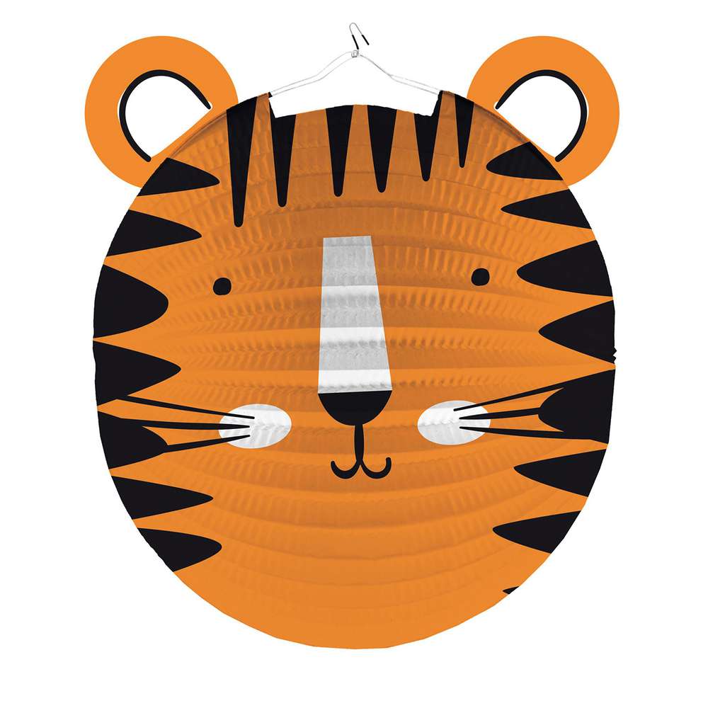 Tiger Laterne 25 cm Papier rund für Kinder Laternenumzug
