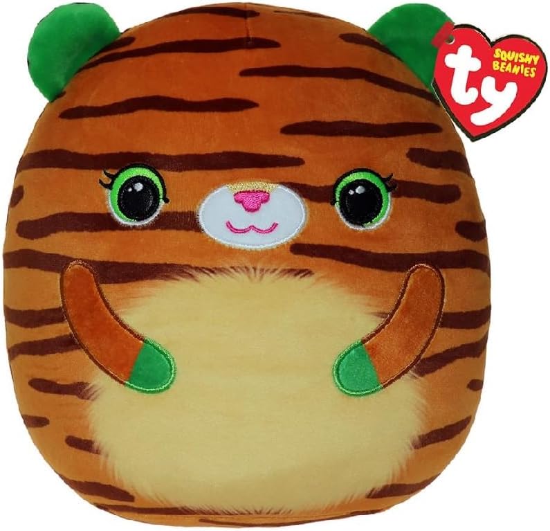 Ty Squishy Beanies Tiggy Tiger auf weißem Hintergrund
