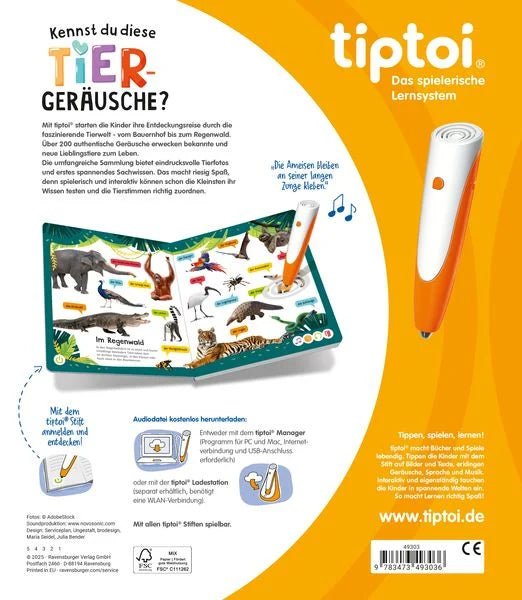 Tierbuch tiptoi Zuordnungsspiele Tierfotos ab 2 Jahre