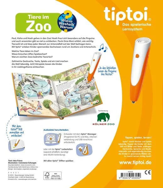 Ravensburger tiptoi Tiere im Zoo Kinderbuch 4 bis 7 Jahre
