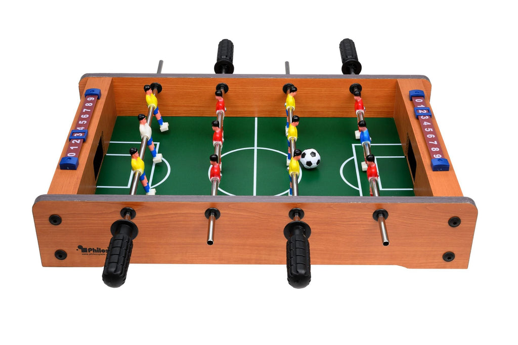 Mini Tischfußball Kicker aus MDF mit 2 Bällen, kompaktes Tischspiel für 2 Personen