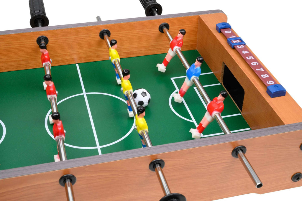 Mini Tischfußball Kicker aus MDF mit 2 Bällen, kompaktes Tischspiel für 2 Personen