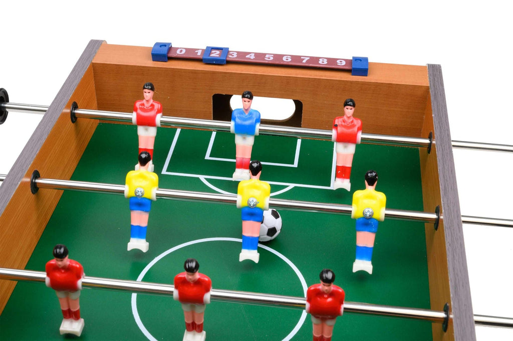 Mini Tischfußball Kicker aus MDF mit 2 Bällen, kompaktes Tischspiel für 2 Personen