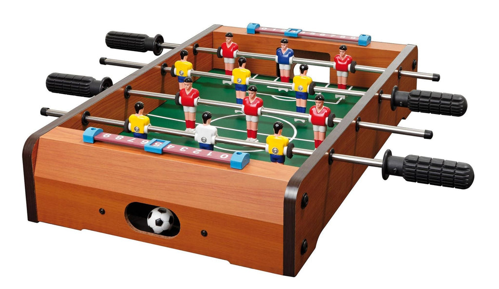 Mini Tischfußball Kicker aus MDF mit 2 Bällen, kompaktes Tischspiel für 2 Personen