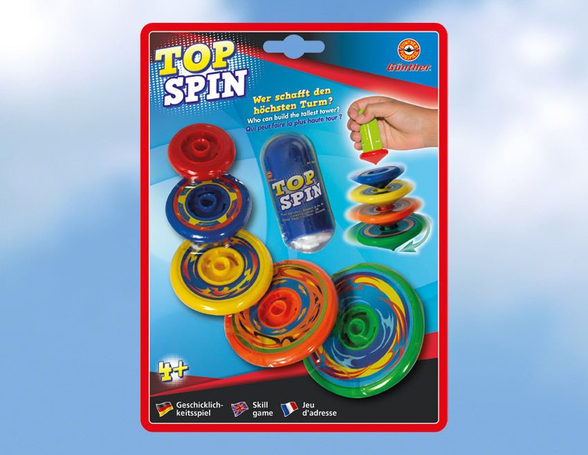 Top Spin, Kreisel - Set, Geschicklichkeitsspiel, 6 - teilig - Günther