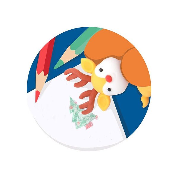 Fünf Figurenradierer: Lebkuchenmann, Schneemann, Pinguin, Rentier, Weihnachtsbaum
