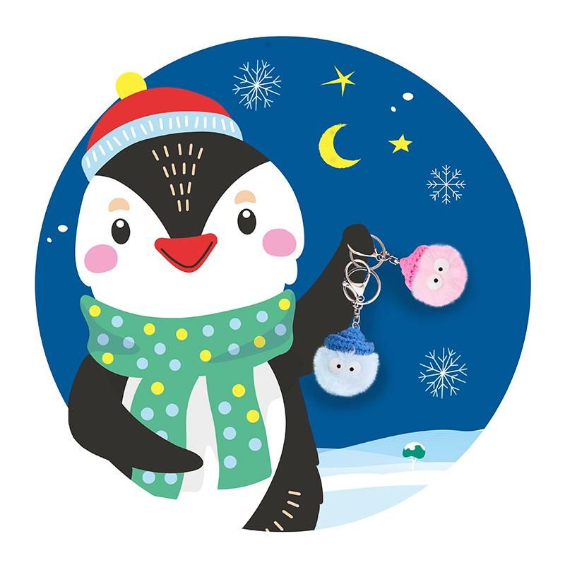 Drei Trendhaus Kuschel-Anhänger in Grün, Pink und Blau
