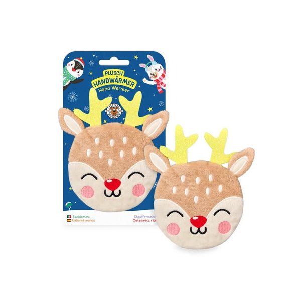Trendhaus Plüsch-Handwärmer Rentier – Handwärmer im Rentierdesign
